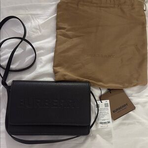 Burberry Black Leather Shoulder Bag